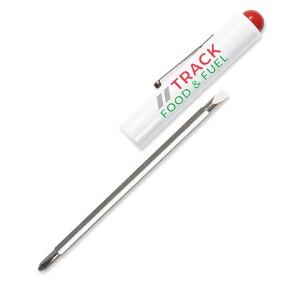 Jumbo Pocket Screwdriver Reversible Flat Blade + Button FC