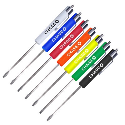 Compact Flathead Pocket Pen Screwdriver + Magnetic Top
