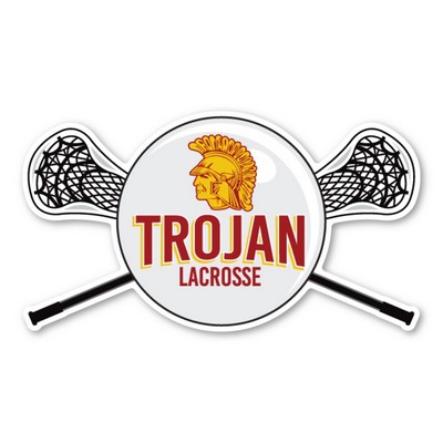 Lacrosse Ball Cross Sticks Magnet - 6" x 3.30" - 30 mil - Outdoor Safe
