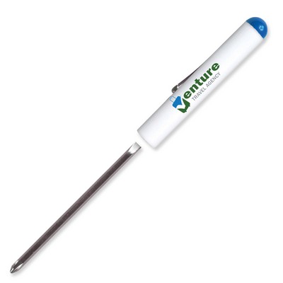 Pocket Screwdriver Reversible Flat Blade + Button Top FC