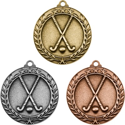 Stock Small Academic & Sports Laurel Medals - Field Hockey